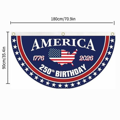 🗽USA 250th Anniversary Flag Half Round Banner V2🦅