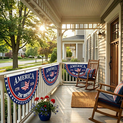 🗽USA 250th Anniversary Flag Half Round Banner V2🦅