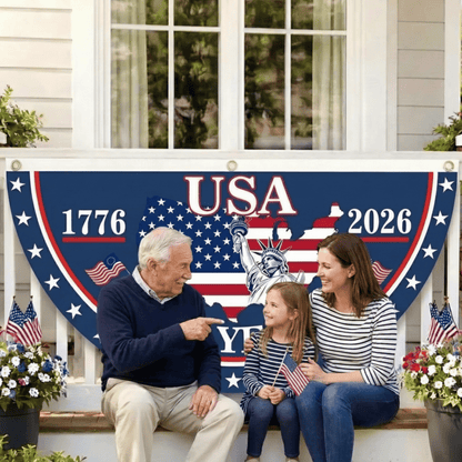 🗽USA 250th Anniversary Flag Half Round Banner V2🦅